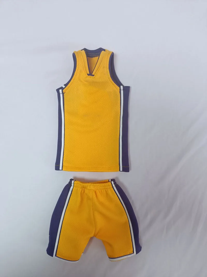 Original Collectible 1/6 L K Basketball Player Yellow Mini Delicate Uniforms Set Fit 12