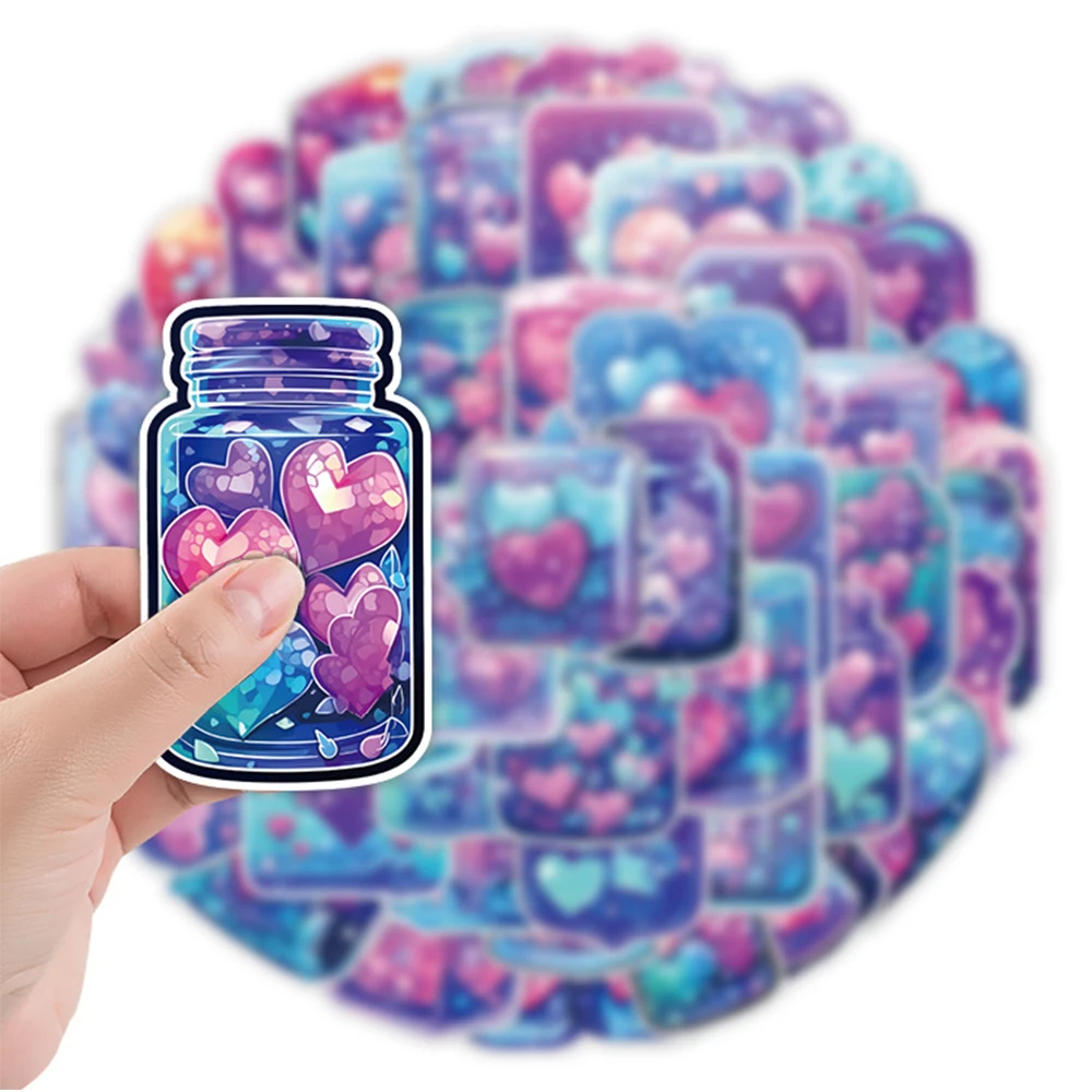 10/30/50pcs Cartoon Love in a Bottle Kawaii Stickers Classic Decal Fridge Phone Decoration Aesthetic Sticker for Kids Toy Gifts