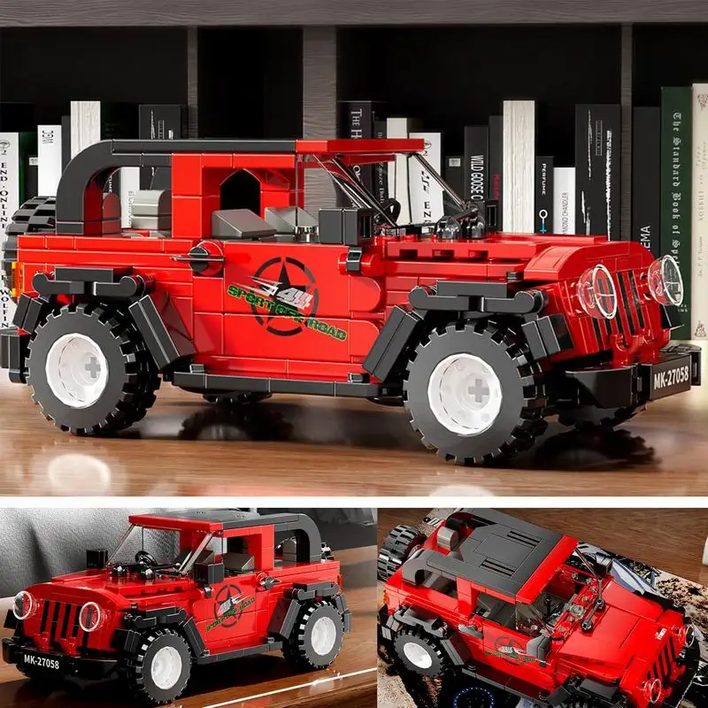 27058 نموذج مركبة للطرق الوعرة 453 قطعة مجموعة مكعبات البناء سلسلة سيارات فاخرة صغيرة بنة التجمع لتقوم بها بنفسك اللعب هدايا عيد الميلاد #4