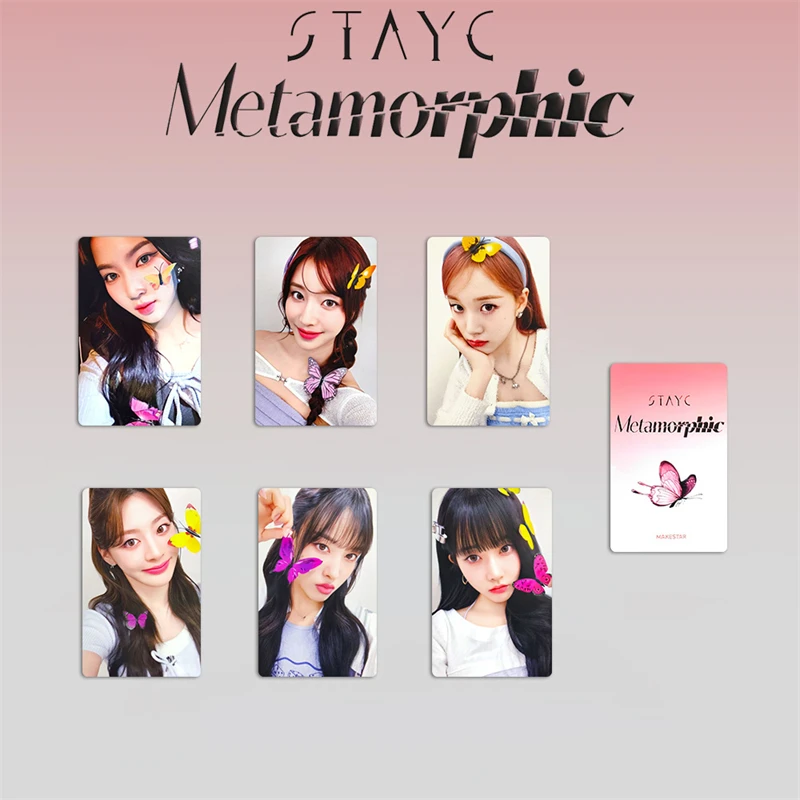 KPOP 6pcs/set STAYC Album Metamorphic LOMO Card SWITH Girl Collection Gift Postcard Photo Card SUMIN SIEUN Isa SEEUN