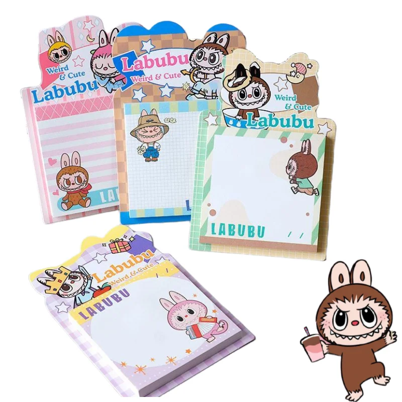 New Labubu Animation Character Peripheral Cartoons Cute Post-it Notes Creative Kawaii Student Sticky Notes Stationery Prizes