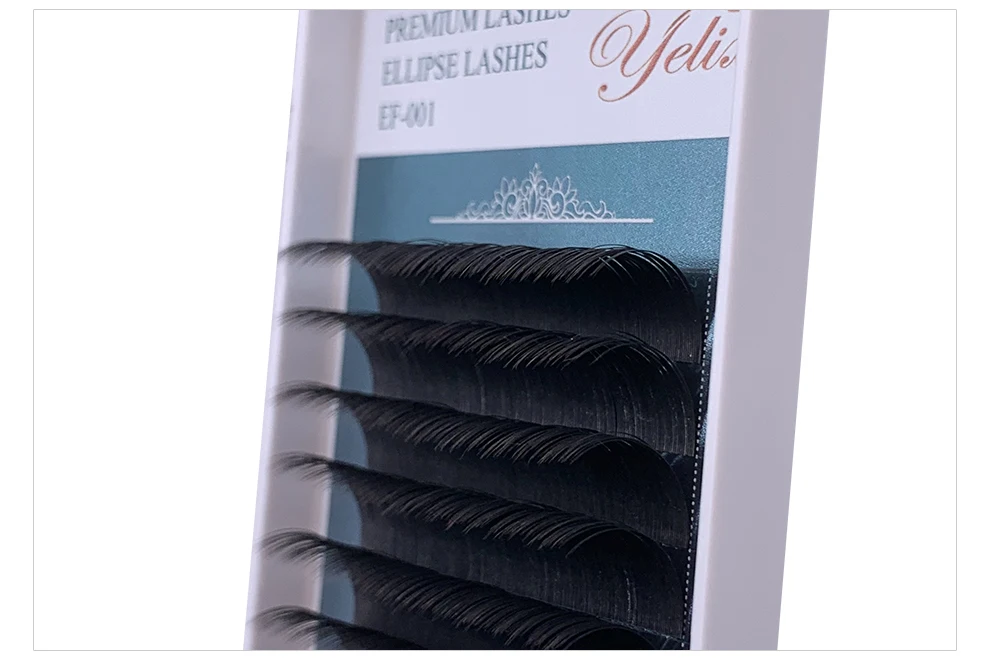 Yelix Flat Ellipse Wimpern, geteilte Spitzen falsche Wimpern, B/C/CC/D/D+ Curl Wimpern, 0,15 mm, 0,20 mm, superweiches, natürliches Wimpernverlängerungszubehör – Detail 9