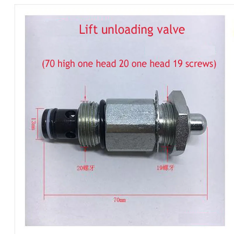 Antriebs einheit Hub Einweg ventil Druck begrenzung ventil Absenken des Überdruck ventils Öl rücklauf ventil Entlade ventil Tropfen