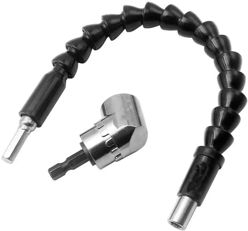 Taladro de ángulo recto de 105 grados y Kit de broca de eje Flexible, extensión de portapuntas de destornillador para adaptador magnético de enchufe de 1/4 pulgadas