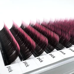 Jomay neue Farbverlauf rosa rot grün blau lila Farbe Wimpern verlängerung einzelne Faux Nerz Ombre falsch gefärbte Wimpern Make-up