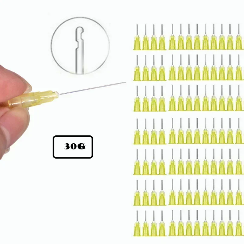 100pcs  Dental Endodontic Irrigation Needle Irrigation Tips 30GA Plain Ends Notched Endo Irrigation tip