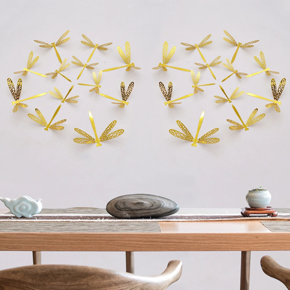 36 قطعة فن جدار اليعسوب الرائع عالي الجودة حرفة زخرفية لغرفة المعيشة وغرفة النوم قلادة سقف احتفالية مبهرة