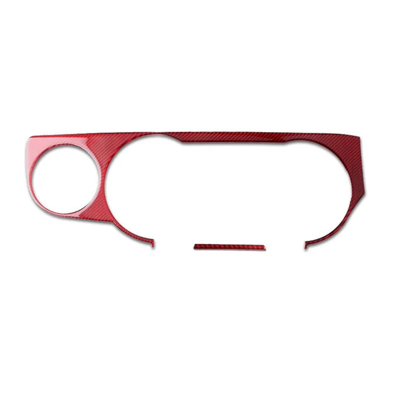 For 09-13 Ford Old Mustang Interior Modification Red Carbon Fiber Dashboard Air Outlet Sticker Auto Parts