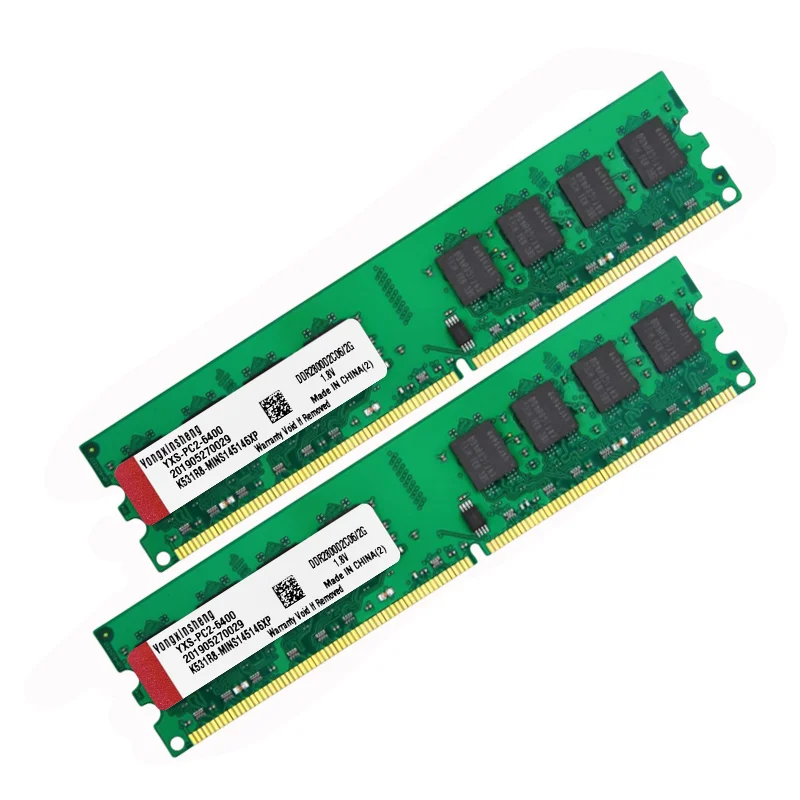 Yongxinsheng – kit de RAM DDR2 Dimm 2 go pour ordinateur de bureau, puces aléatoires, PC2-6400/PC2-5300 mhz, 800/667, 240pin, 2 faces