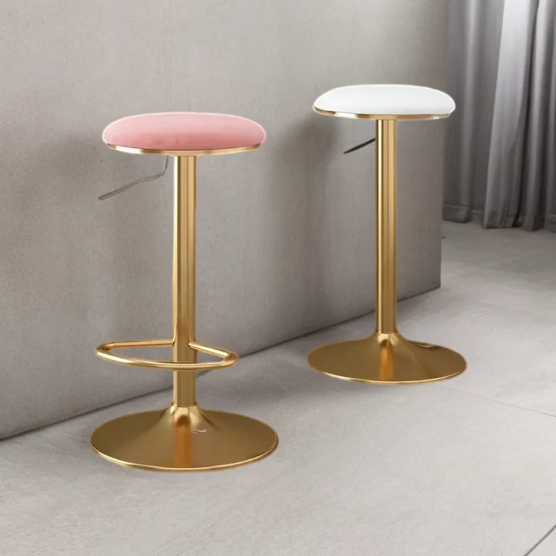 Luxury High Furniture Bar Chair Gold Legs Round Kitchen Kitchen Cushions Metal Bar Chair Modern Industrial Stand Protector Woven