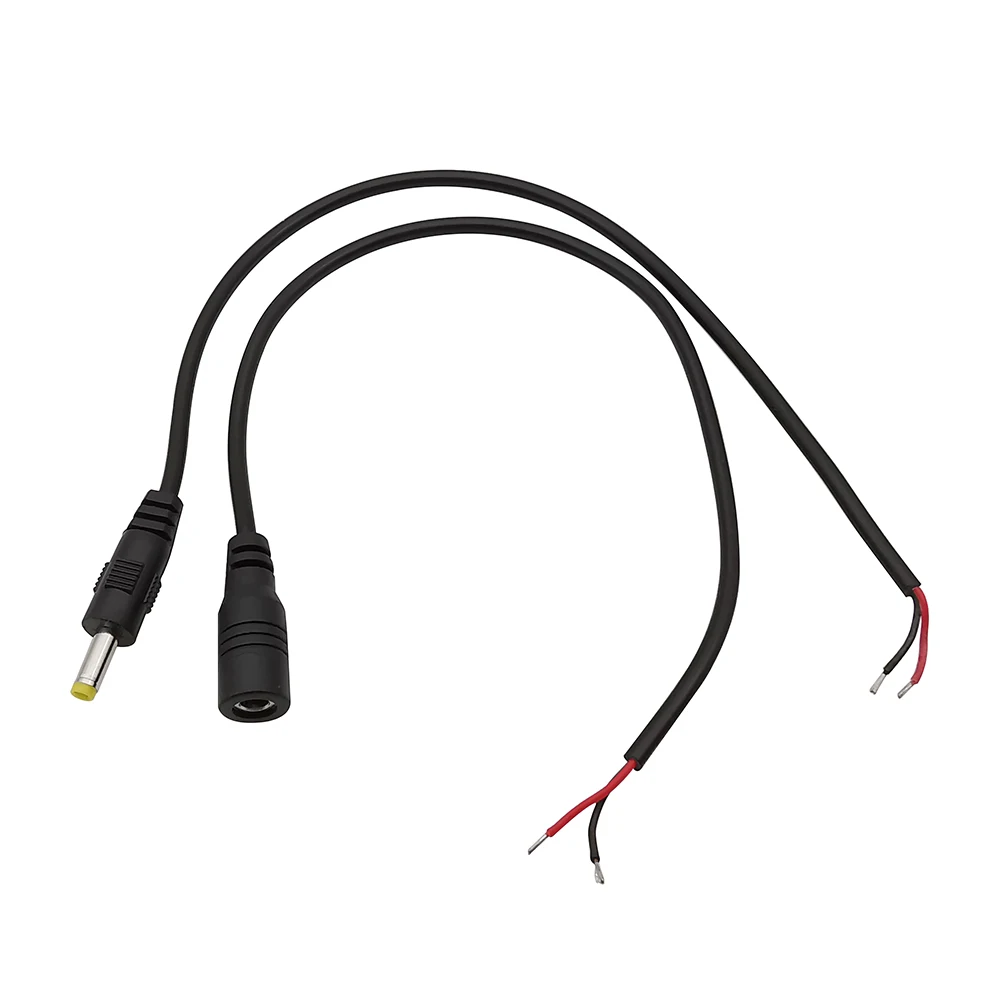 2Pcs 4.0x1.7mm 2Pin Wire DC Male Female Jack Plug Power Supply Connector Pigtail Cable 4.0mm x 1.7mm Adapter Plug Extension