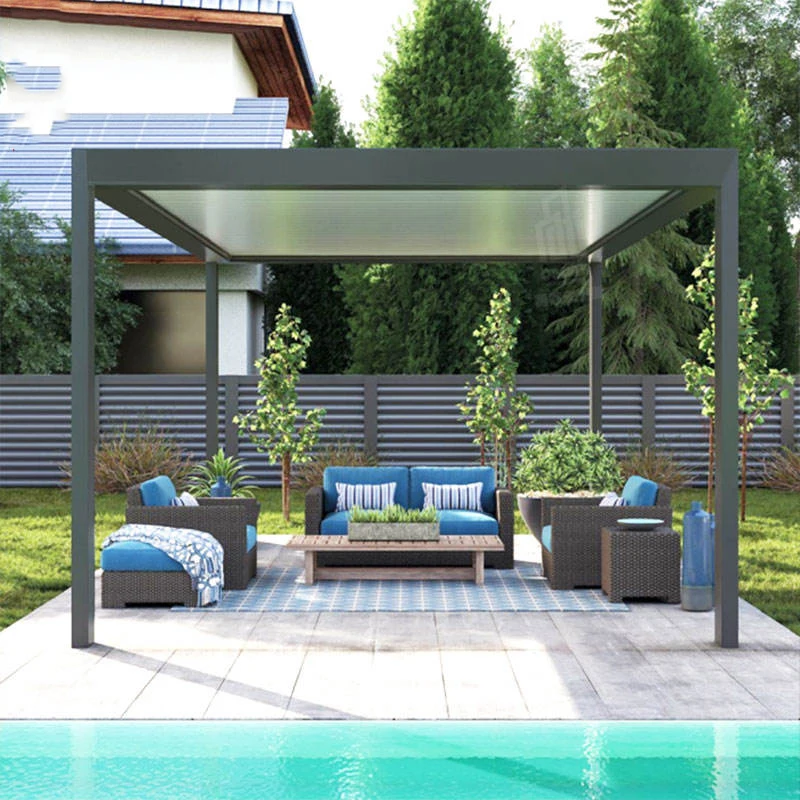 

Custom Outdoor Motorized Electric Roller Blinds Waterproof Adjustable Louvers Remote Controlled Aluminum Alloy Smart Pergola