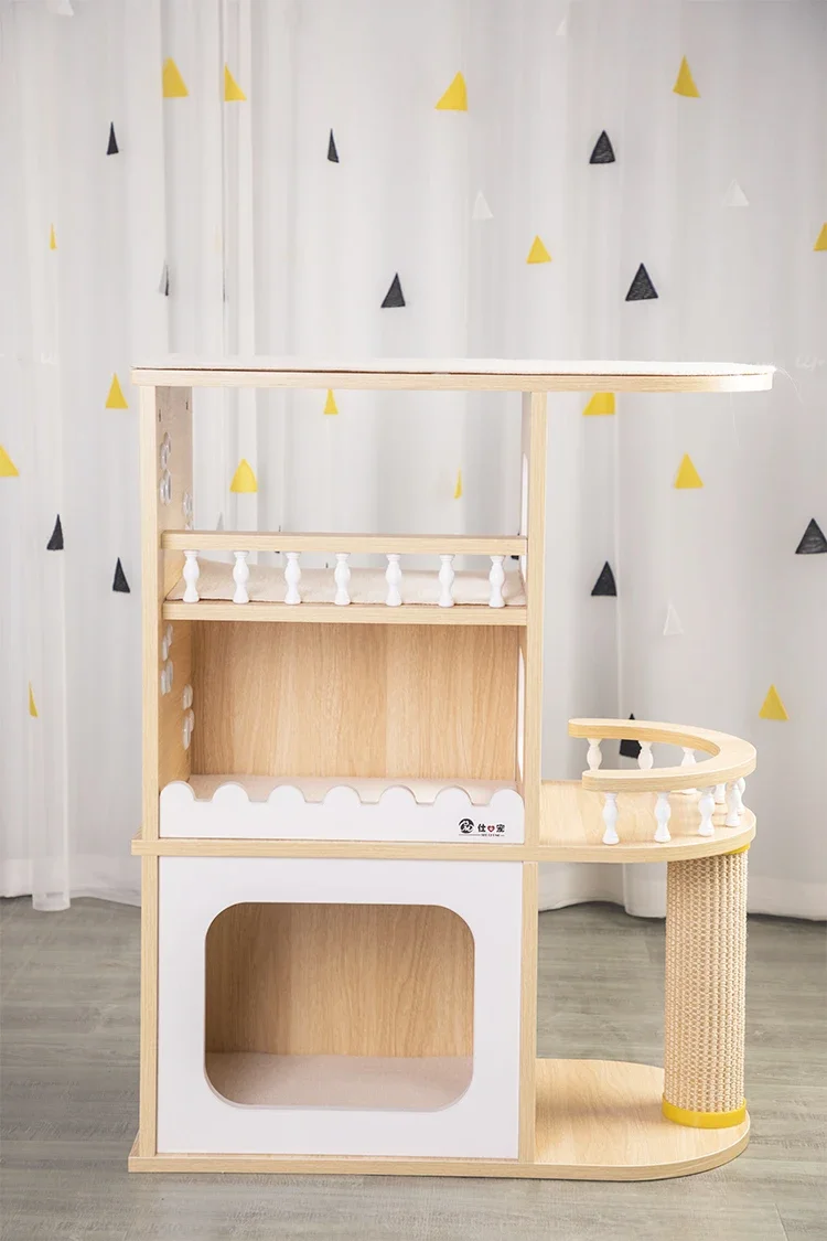 

-Hot Sales Cat Tree House Modern Luxury Wood Catting Tree XXL