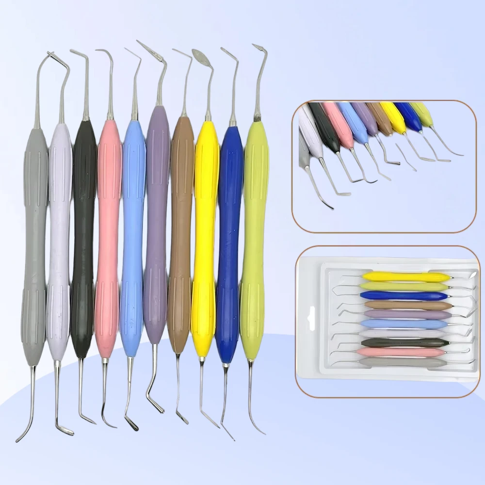 歯科用レジンフィラー審美修復ツール シリコンハンドル 消毒ボックス付き 歯科医ツール インストゥルメントナイフ スパチュラツール