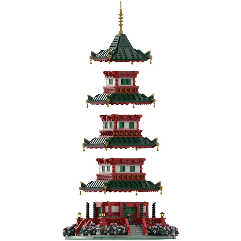 3827 個 MOC カスタムモジュラー 'サムライ寺院建築ビルディングブロックモデルアセンブリ子供フェスティバルギフト