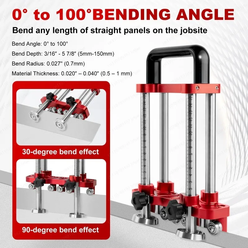 Hand Operated Portable 2-Station Metal Sheet Bending Roller Roofing Tool with Folding And Hemming Functions for DIY Projects