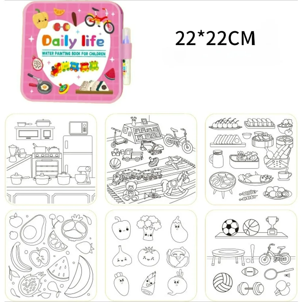 4 Style Water Painting Books Reusable Learning Drawing Toys With Magics Pen Creative Colouring Book Children Educational Toys