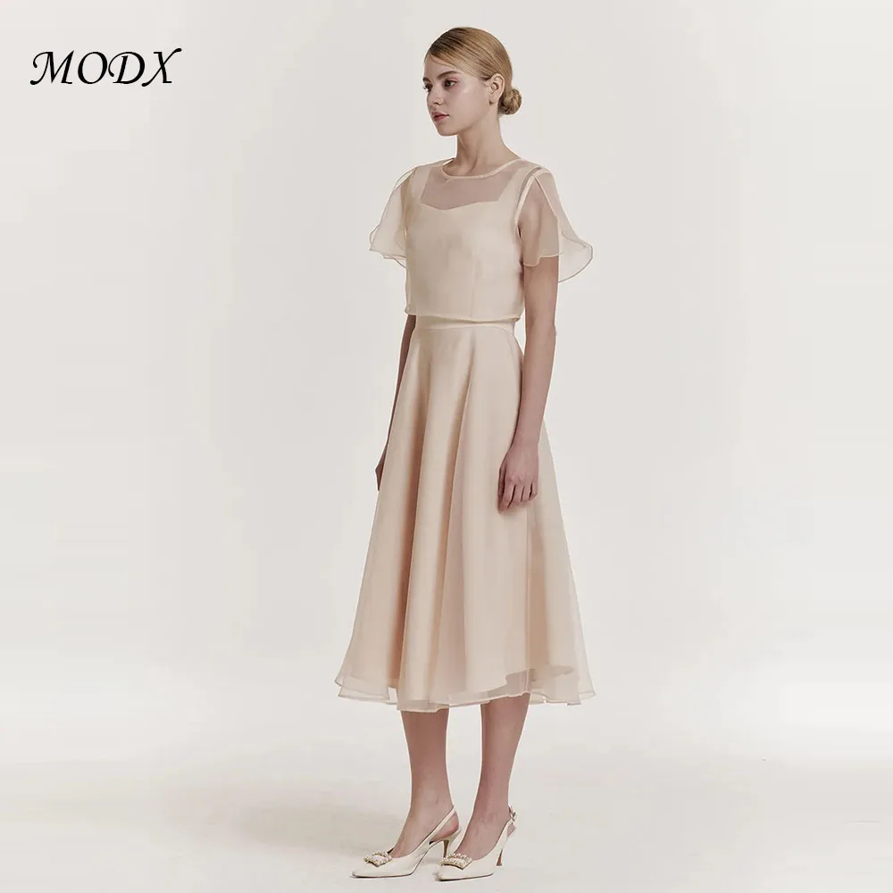 

MODX Elegant Girdle Korean Chiffon Wedding Dresses Square Neck Floor Customized Plus Size Bridal Gowns For Formal Events