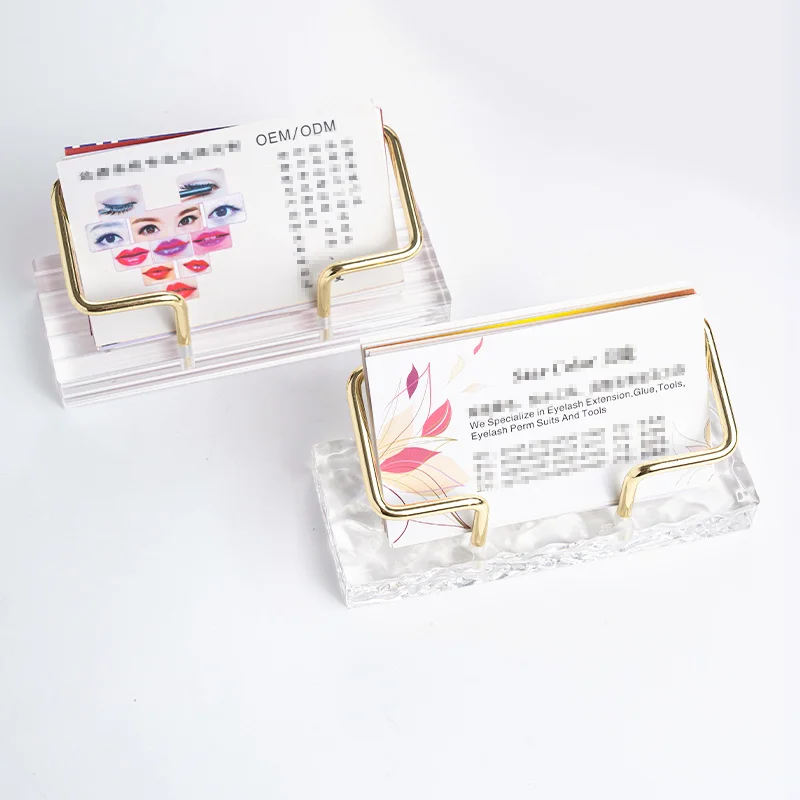 5/1 ชิ้นอะคริลิคผู้ถือบัตรธุรกิจ Creative Desktop Note Rack สําหรับร้านเสริมสวยแผนกต้อนรับ Professional การ์ดขาตั้งจอแสดงผล