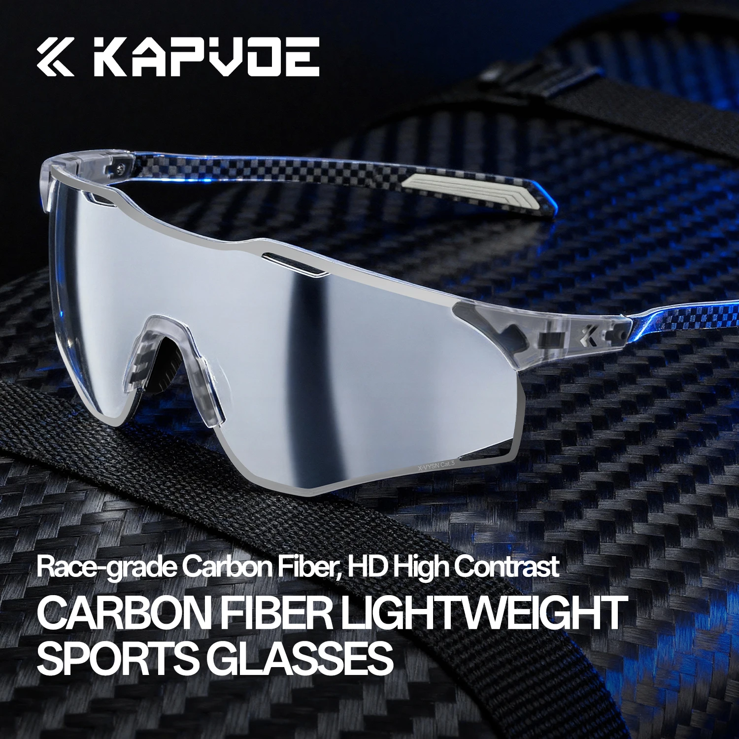 Gafas de Sol Kapvoe Nuevas para Senderismo, Ciclismo, Ligeras, Deportivas, para Hombre y Mujer, de Fibra de Carbono, con Protección UV400