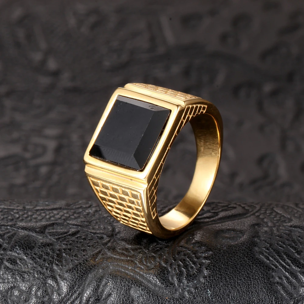 Multi Color Stone Rings for Men Women Hip Hop Punk High Quality 316L Stainless Steel Ring Charm Party Jewelry Gift Dropshipping