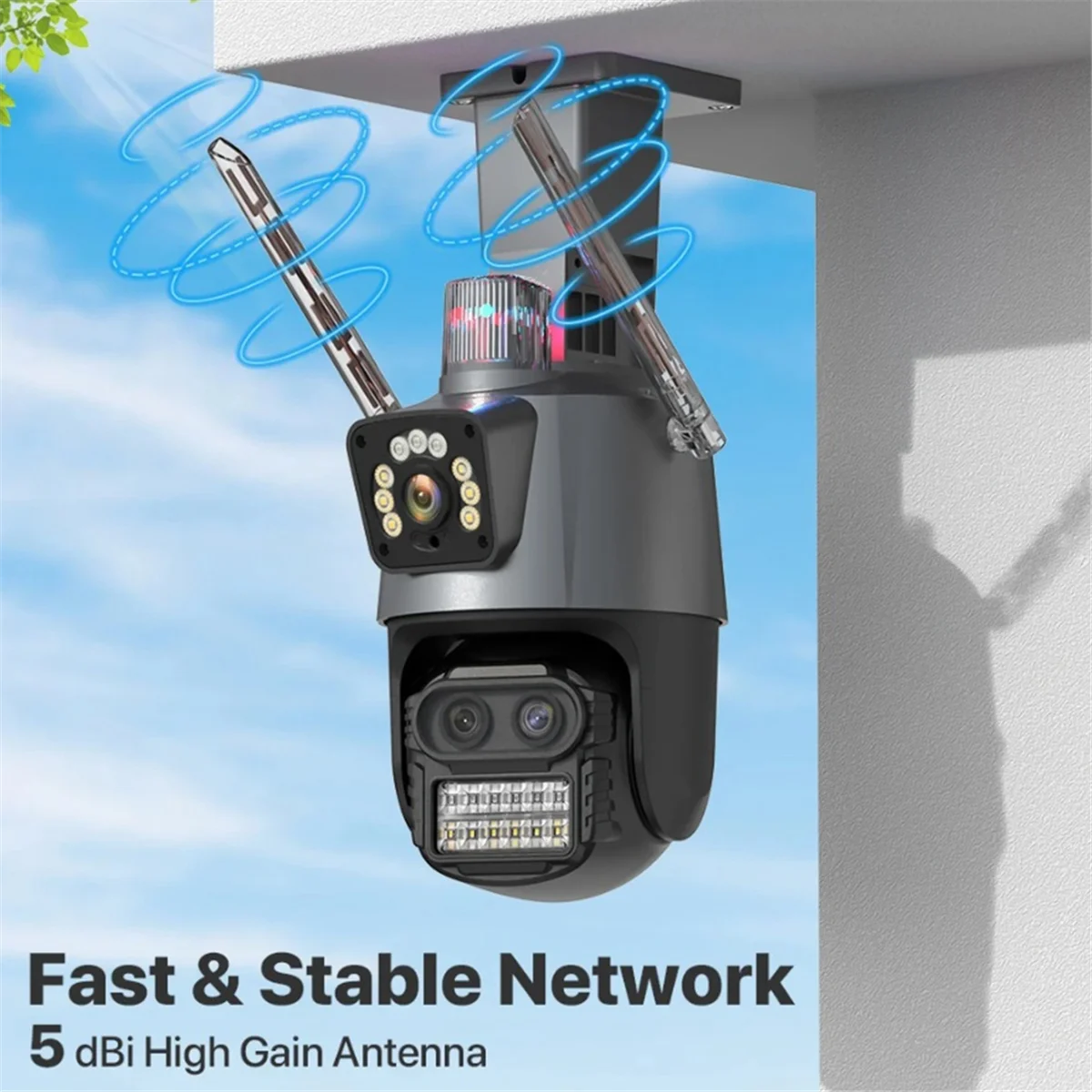 

A318T- Уличная PTZ-камера 9MP 4K HD 8X Гибридный зум Тройной объектив Двойной экран Wi-Fi IP-камера Сигнализация CCTV Вилка европейского стандарта