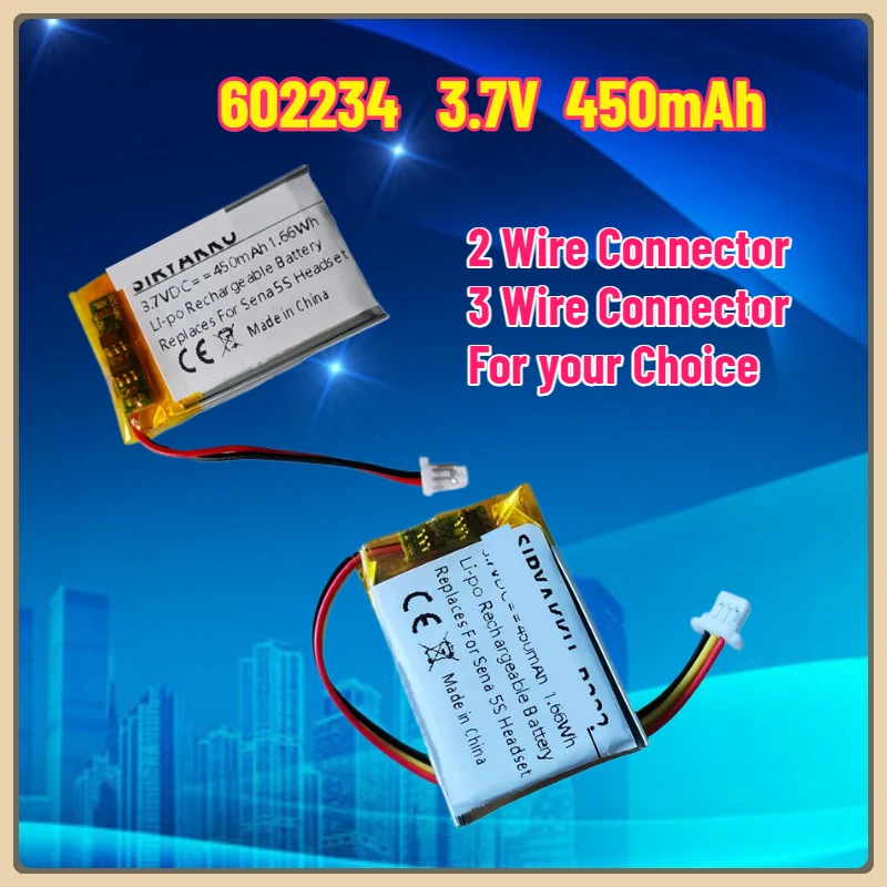 

NEW 602234 Battery 3.7V 450mAh Suitable for SENA 5S Bluetooth Helmet Headphone Battery