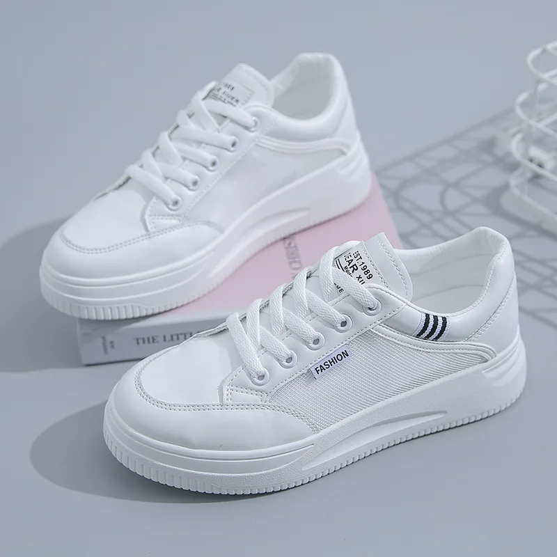 Baskets à lacets en maille astronomique pour femmes, chaussures de sport blanches, chaussures plates décontractées, optique, nouveau, automne