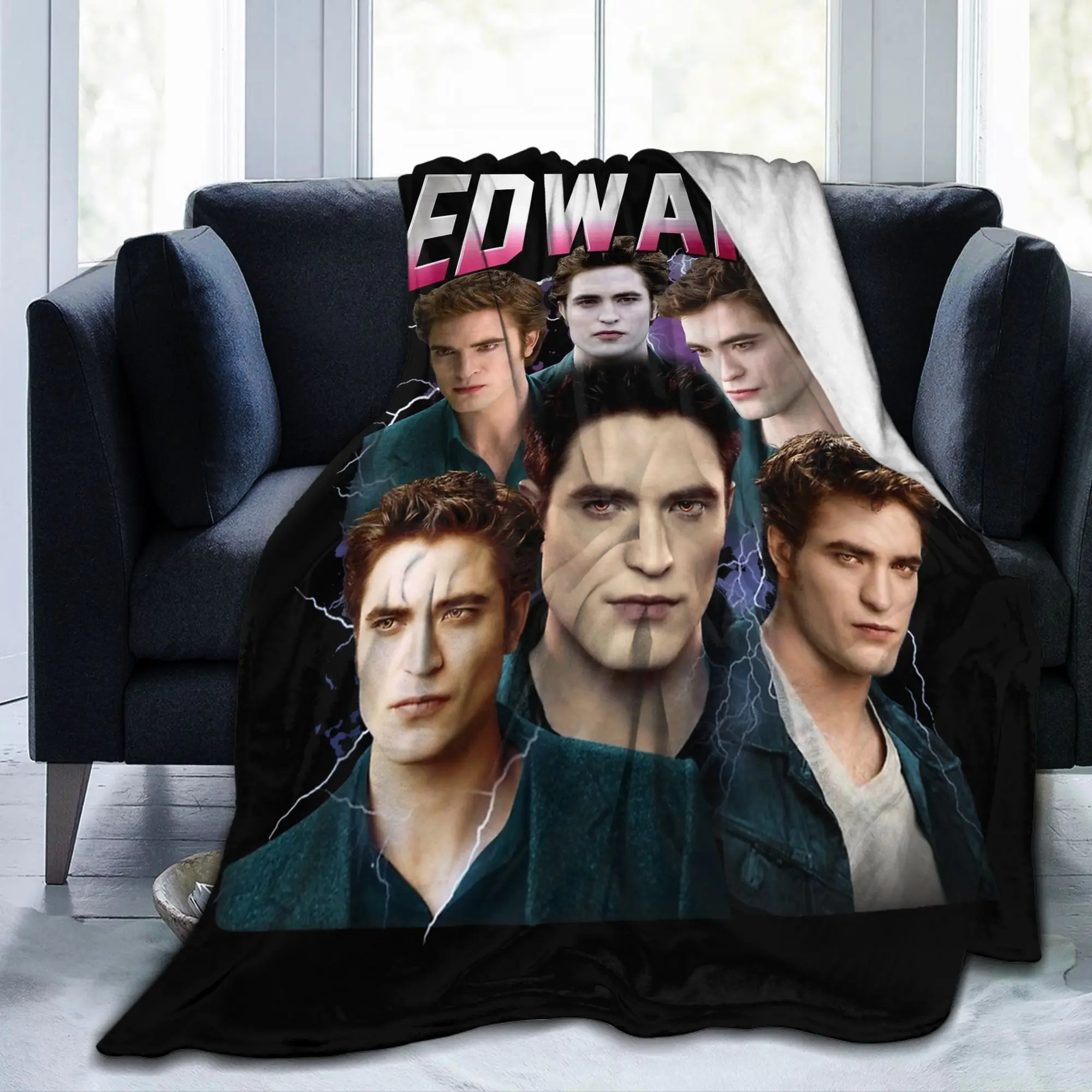 إدوارد كولين توايلايت فيلم 80s 90s البطانيات الفانيلا طباعة متعددة الوظائف سوبر لينة رمي بطانية للسرير في الهواء الطلق لحاف