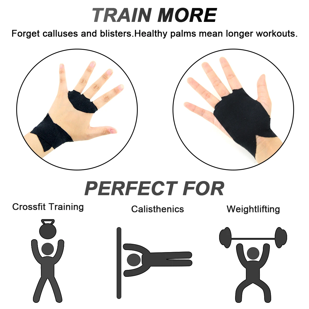 Hand Grips Gloves Cross Portable Single Protection Athletic Hook Tape Grips for Gym Weightlifting Dumbbells Non-Slip Training