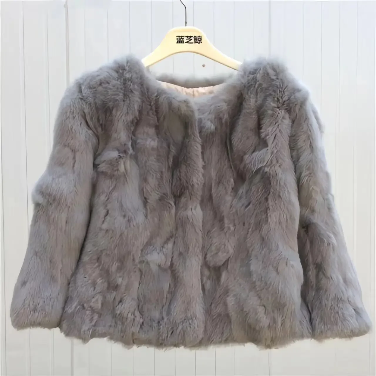 Real Rabbit Fur Coat for Women Three Quarter Short Jacket Female Loose Thicken Warm Clothes High Quality New Winter 2024 B473