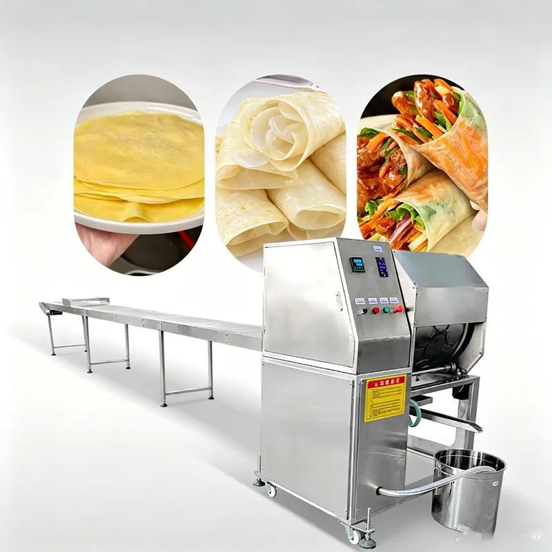Máquina para Hacer Rollitos Vietnamitas, Máquina para Hacer Láminas de Pastel Tradicionales, Máquina para Hacer Injera Etíope en Venta, Personalizable