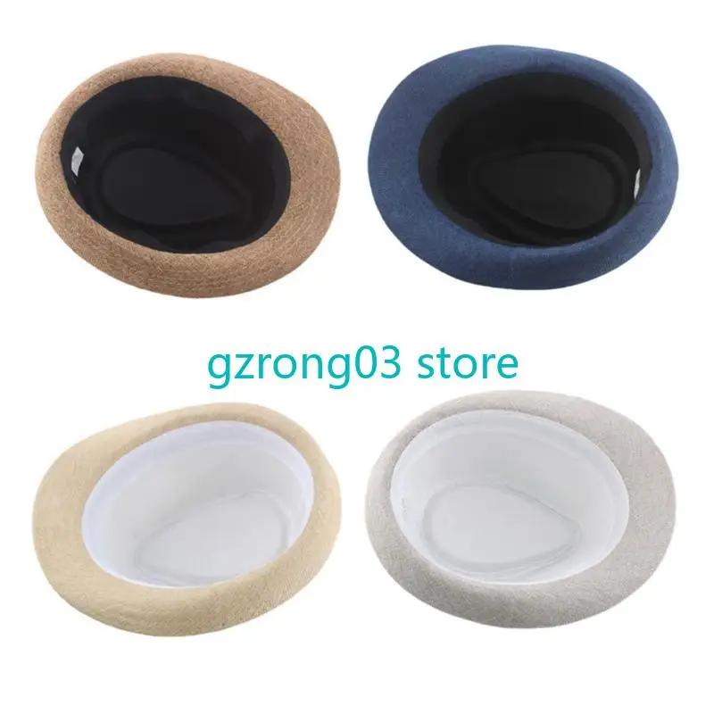 127C فيدورا للرجال والنساء للجنسين كلاسيكي 1920 قبعات فيدورا العصابات مع زخارف العصابات السوداء بلون الإكسسوار