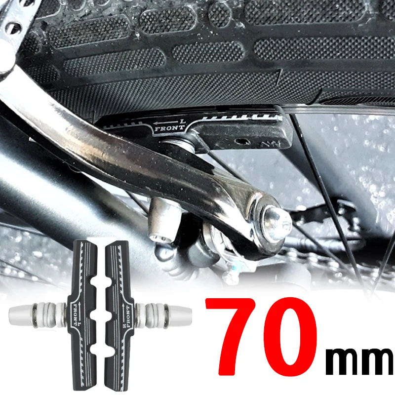 

V Brake Pads 70mm Bicycle Rubber Shoes Durable Silent V-brake Brake Blocks for MTB Mountain Bike