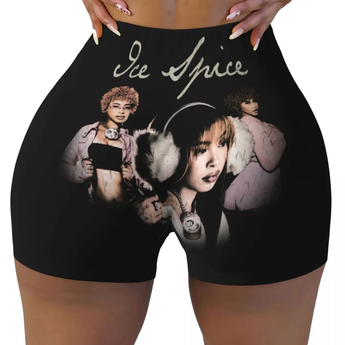 

Custom Ice Spice Collage Hiphop Music Rap Workout Volleyball Biker Shorts for Women Gym Yoga Shorts