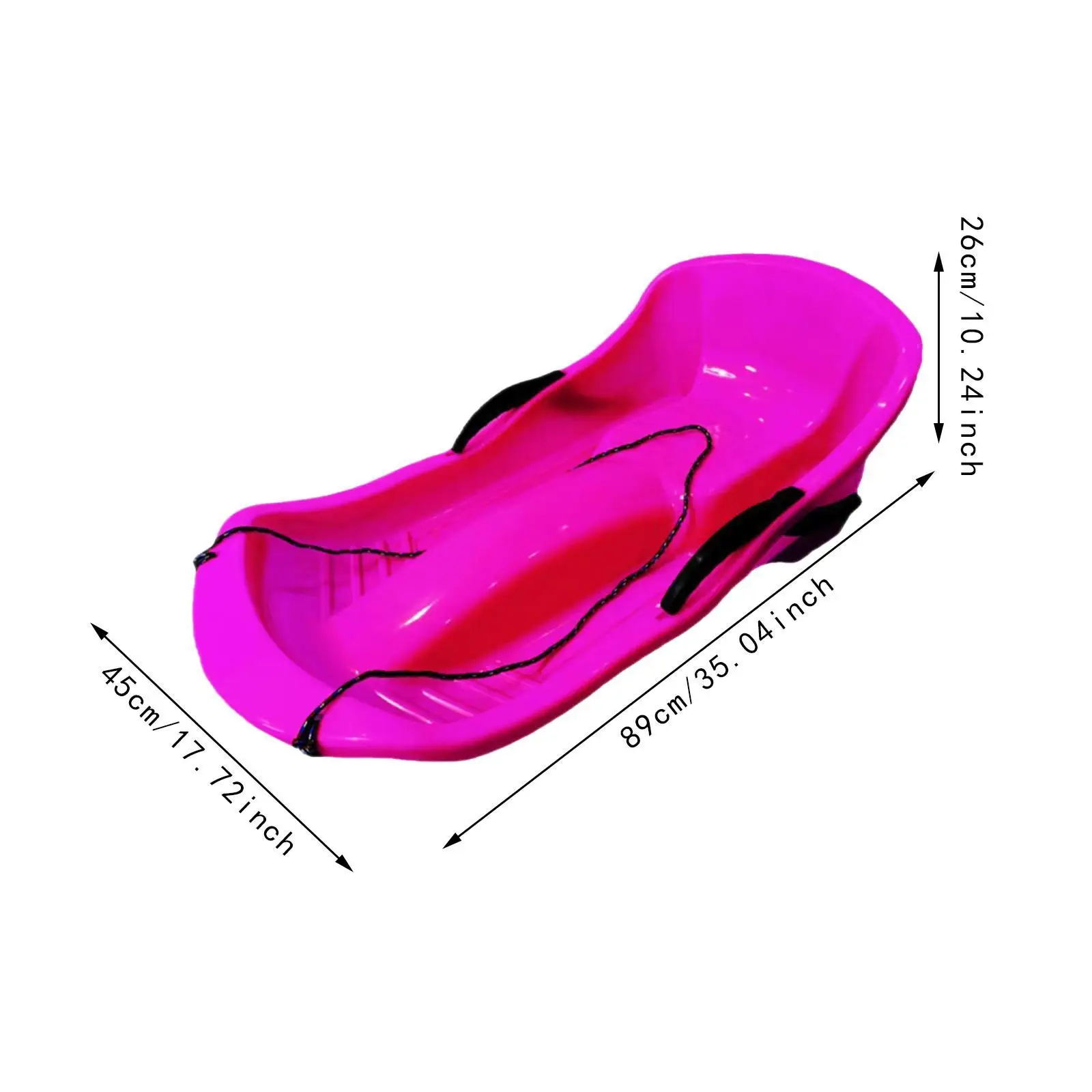 Snow Sled Sledge with Seat Cushion Classic Downhill High Back with Brakes for 2 Persons Sand Skiing Sled Grass Sledding Board