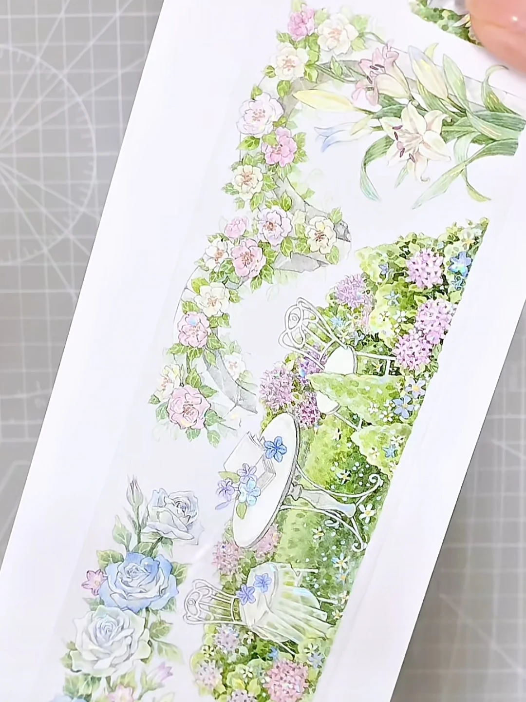 

10M Floral Washi Pet Tape Shell Luster Journal Decoartion Cloud Flower Court Card Making Powder