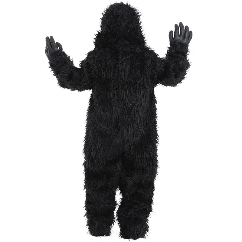 Halloween Cosplay Costume Adult Kids Chimpanzees Gorilla King Kong Plush Jumpsuit Mask Gloves Party Stage Performance Suit