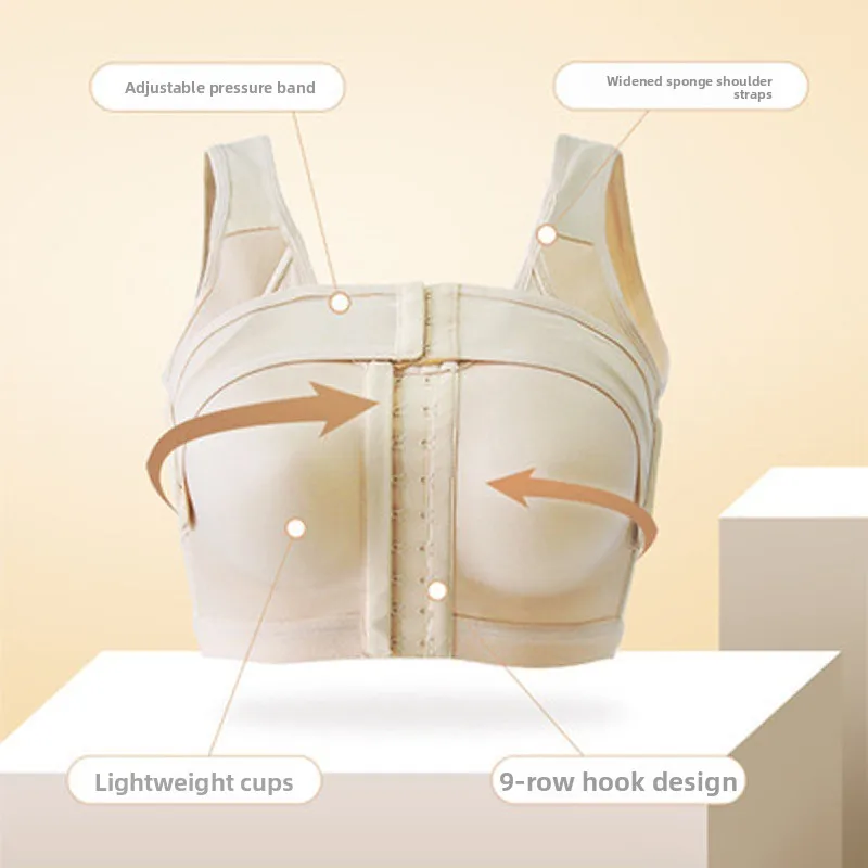 

Postpartum Thin Wire Bra Women's Adjustable Light Cup Breathable Skin-friendly Elastic Gathered Underwear Dual-layered Comfor...