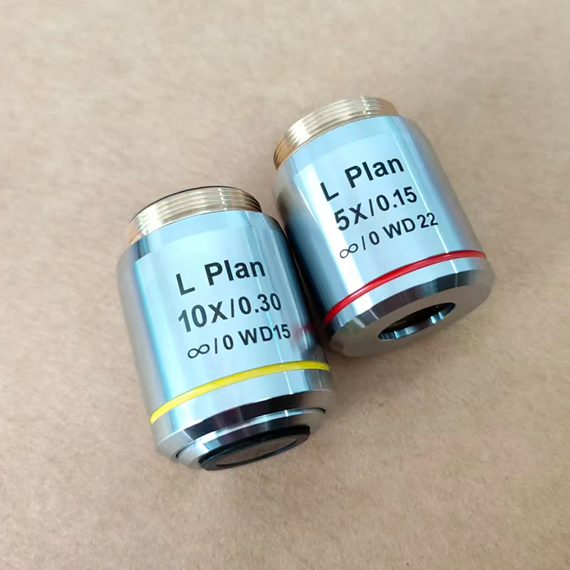 5X 10X Plan Infinity Long Working Distance Microscope Objective Lens for Biological Microscope Lens Parts RMS 20.2mm