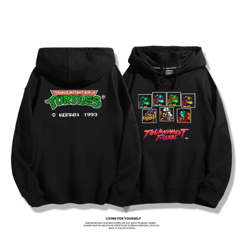 The Mini Game Teenage Mutant Ninja Turtles: سويت شيرت فضفاض وكاجوال بقلنسوة للرجال والنساء، معطف جديد للخريف والشتاء #2