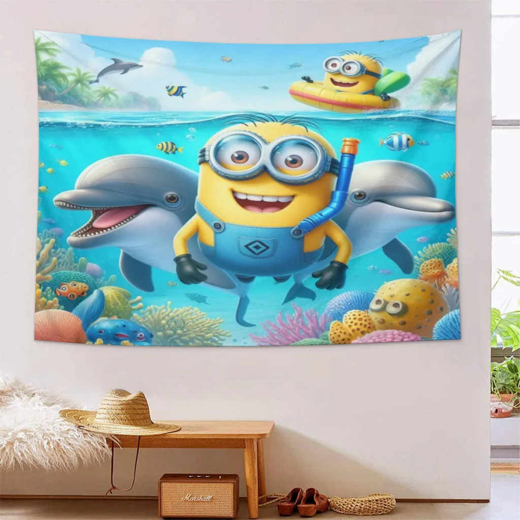 Minion Minions Tapestries   Room Decoration Items Home Décor Bedroom Wall Decorating Cloth