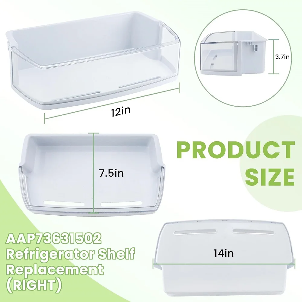 AAP73631502 صندوق باب الثلاجة متوافق مع رف باب الثلاجة LG Kenmore (يمين) 2652330، AP5673810، AAP72909218
