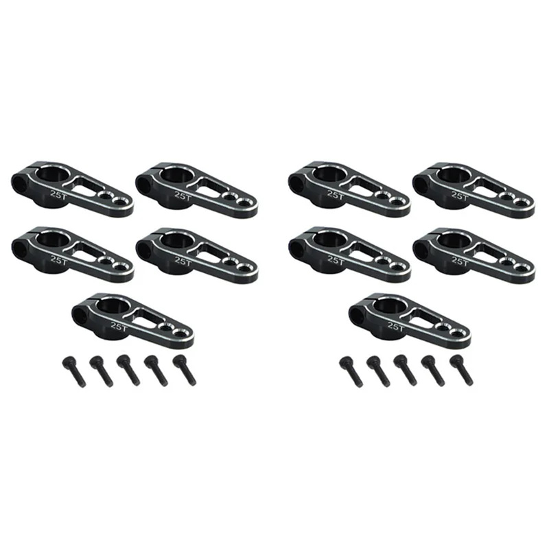 10PCS Aluminium Legierung 31Mm 25T Lenkservo Arm Horn Für Futaba Sakura D4 1/10 RC Drift Auto Crawler teile, Schwarz