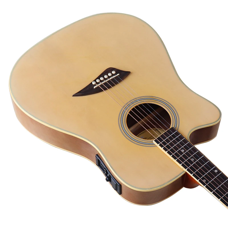 Stock Left hand Acoustic Guitar 40 inch High Gloss Finish basswood body 6 String Cutway Design Folk Guitar With EQ