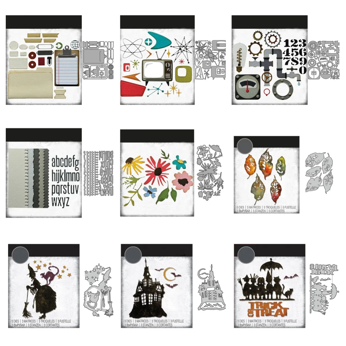 Halloween klassische Retro Form Metall Stanzformen und Stempel Schablonen für DIY Scrapbooking Fotoalbum gestanztes Prägungspapier