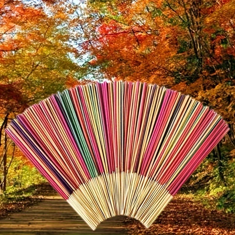 【Mixed Pack】22Cm Premium Strong-Scented Incense Sticks with Bamboo Sticks, Made from Pure Handmade Fragrances Including Eucalyptus, Rose, Lavender, Vanilla, White Sage, Dragon Blood Incense, Cherry Blossom, Milk Fragrance, Blackberry, Lemongrass, Mint, Etc. the Scent Is Fresh and Delicate, Suitable for Yoga, Meditation, Odor Purification, Hiking, and Home Use in Summer