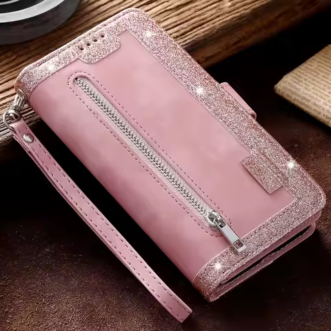 Flip Case For Xiaomi Poco M8 Pro 5G Zipper Wallet Leather Cover For Poco X3 NFC X7 M7 F7 X5 F5 M4 M3 Pro M5S F4 F3 C85 C75 Funda