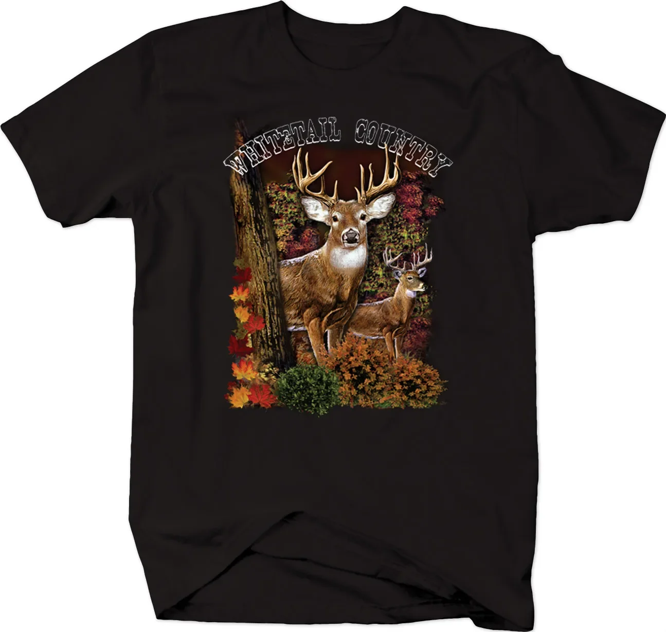 Whitetail Country Big Buck Wildlife Forest Deer Hunting T-Shirt 100% Cotton O-Neck Short Sleeve Casual Mens T-shirt Size S-3XL