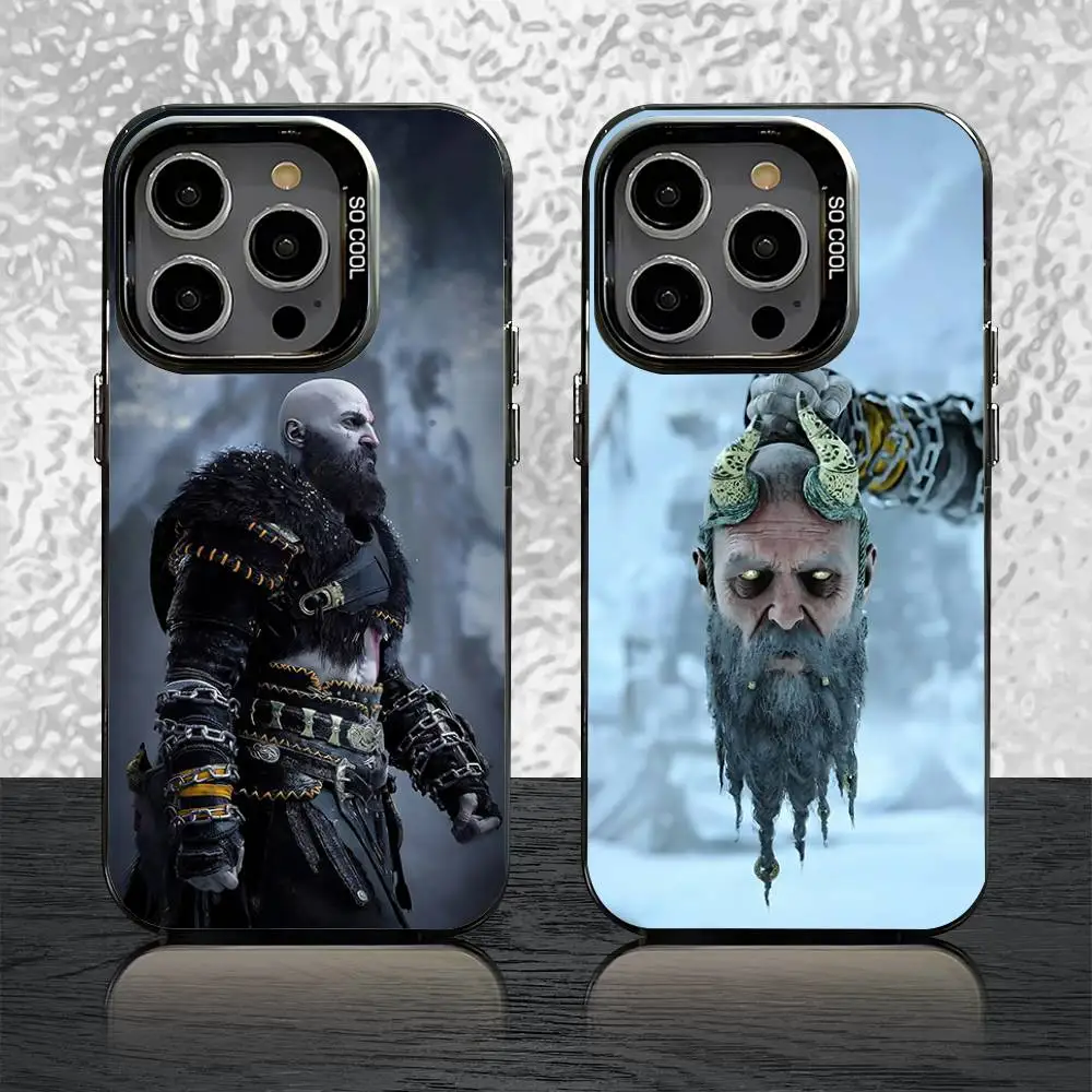 

G-God of W-War Kratos Phone Case For iPhone 16,15,14,13,12,11,Pro,XS,Max,Plus,Mini,SE Black Candy Matte Shockproof Cover